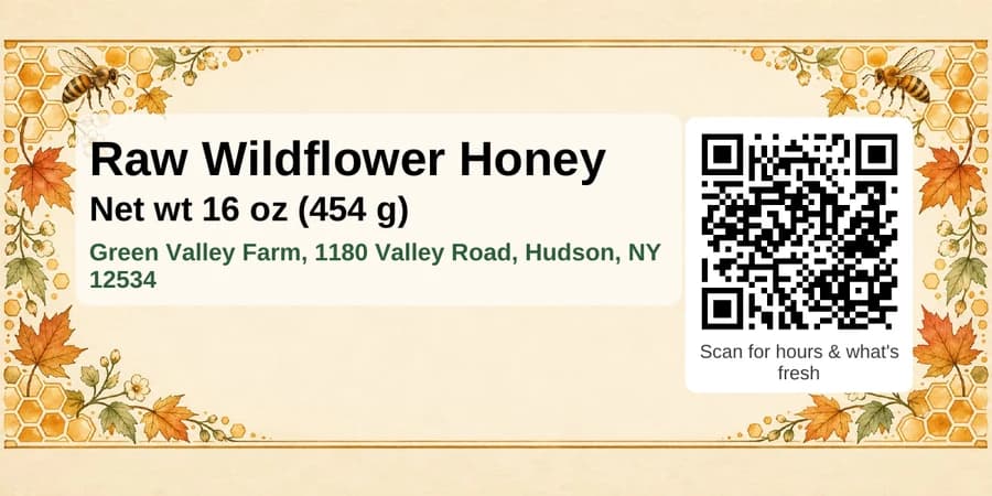 A honey label printed by ProvenFarm